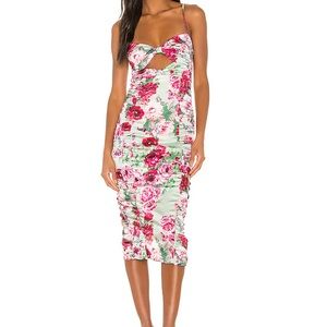 Robin Floral Midi Dress in Mint